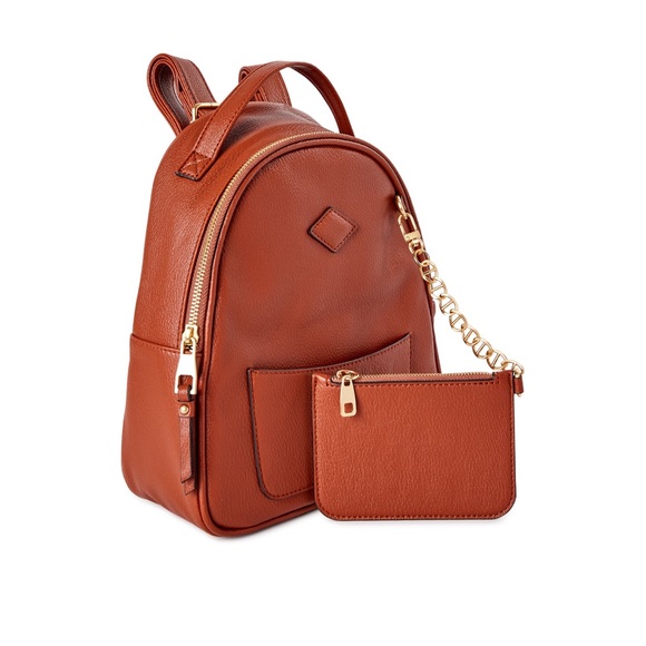 NWT Time And Tru Ruby Backpack Color Cognac With Small Coin Bag - Picture 3 of 10
